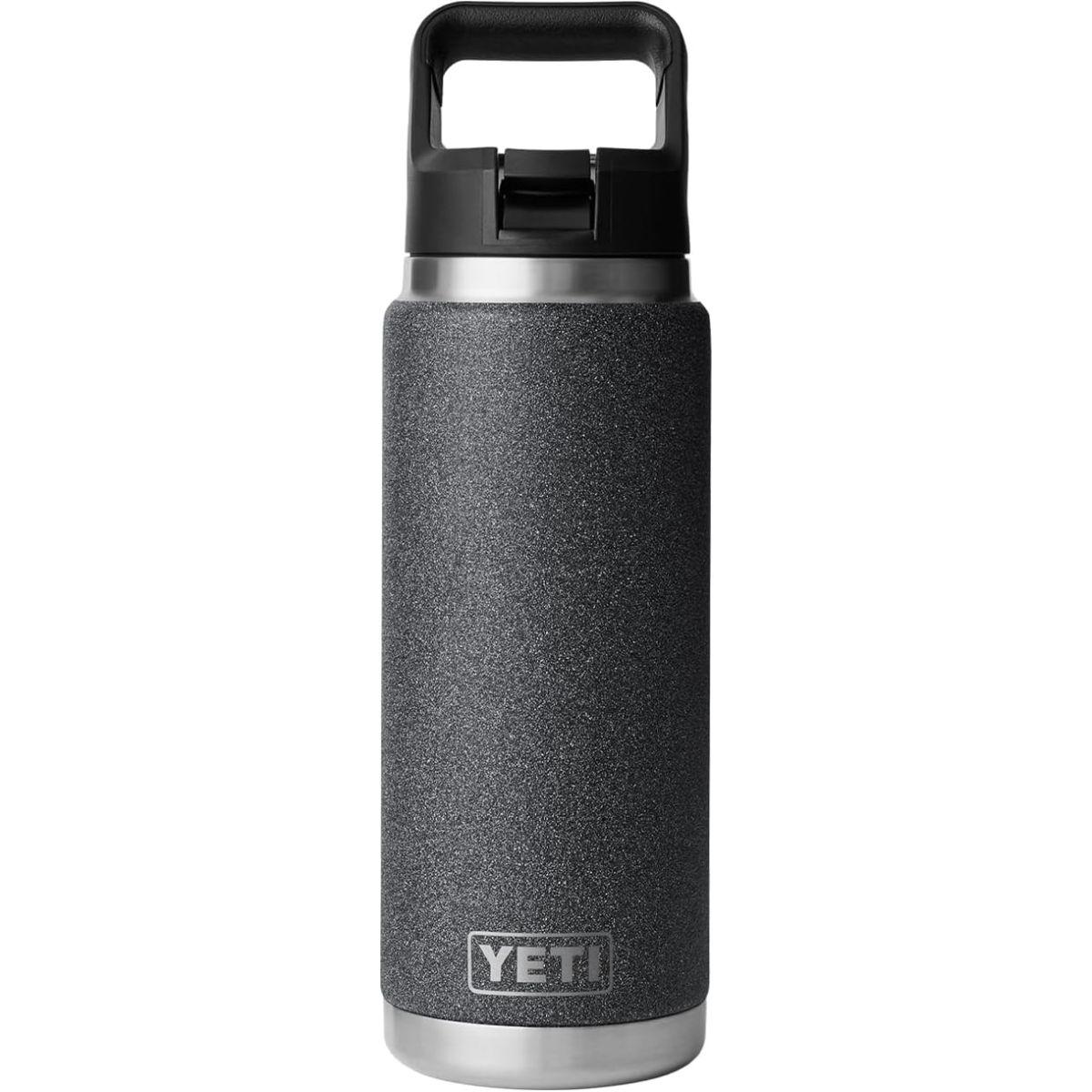 YETI (イエティ) Rambler 26オンスボトル 真空断熱 ステンレススチール ストローキャップ付き ブラックストーン