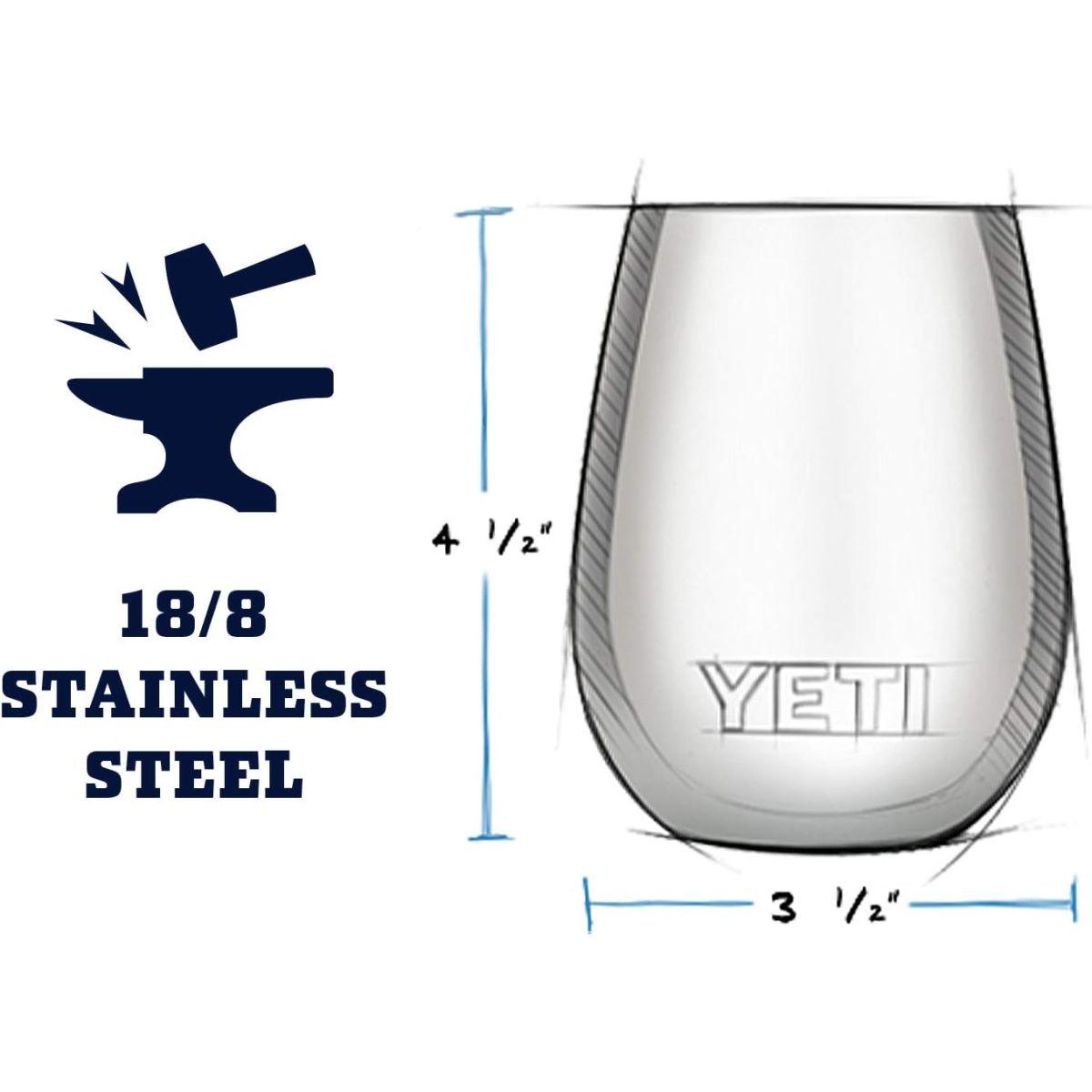 YETI ランブラー 10オンス ワインタンブラー、真空保温、ステンレススチール、2点セット