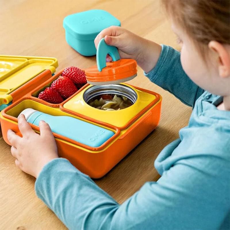 Omie Box 子供用 弁当箱 保温 ランチボックス 漏れ防止 魔法瓶フードジャ ー付き キッズ Omie弁当箱