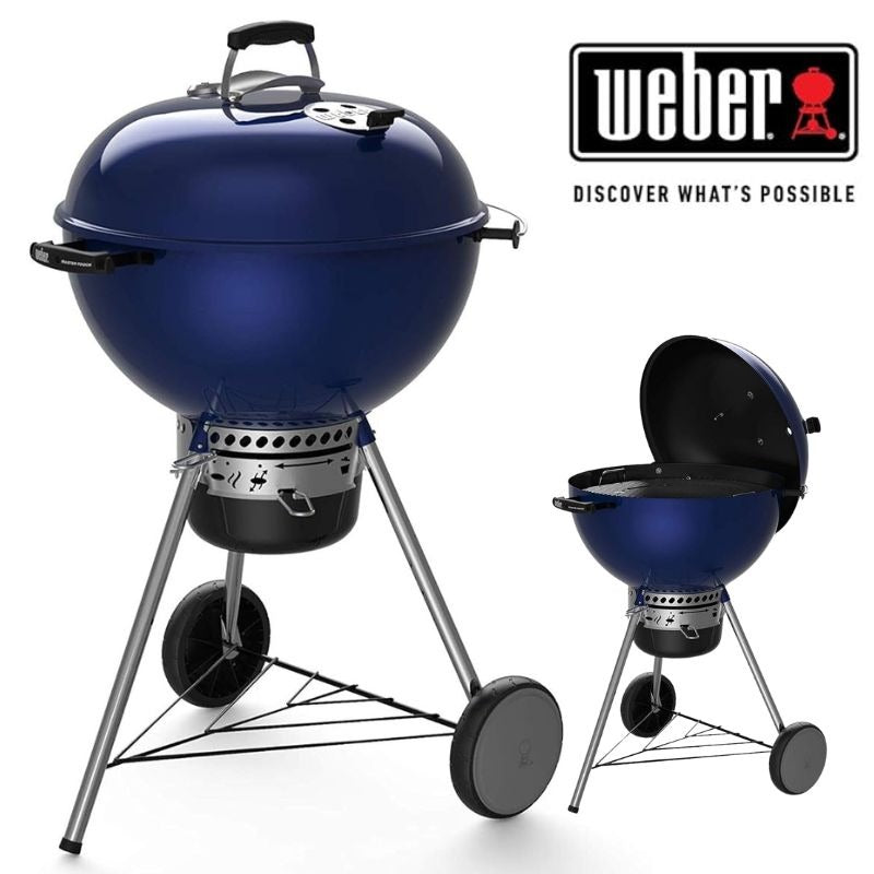 Weber ウェーバー バーベキューグリル BBQ 炭火焼きグリル マスタータッチ チャコールグリル 57cm(ディープオーシャンブルー 炭火調理 温度計付き