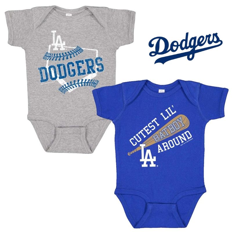 ロサンゼルスドジャース ベビー服 幼児用 2枚セット 赤ちゃん洋服 MLB公式 LAドジャース 出産のお祝いに