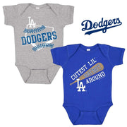 ロサンゼルスドジャース ベビー服 幼児用 2枚セット 赤ちゃん洋服 MLB公式 LAドジャース 出産のお祝いに