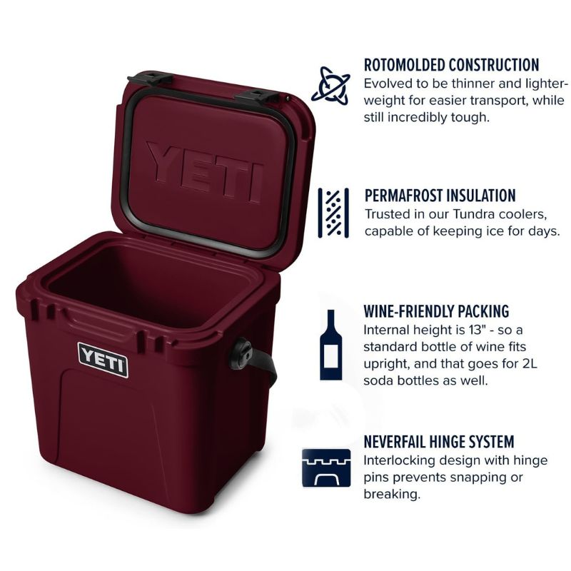 YETI Roadie 24 Cooler イエティ ローディー24 クーラーボックス 少人数キャンプ Wild Vine Red ワイルド・ヴァイン・レッド