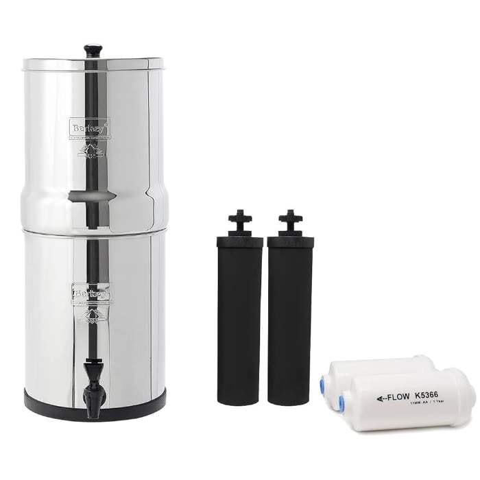 Travel Berkey Gravity (バーキー) 重力式 浄水器 1.5ガロン(5.6L)災害時 キャンプ 停電時 飲料水 洗浄 家庭用 業務用