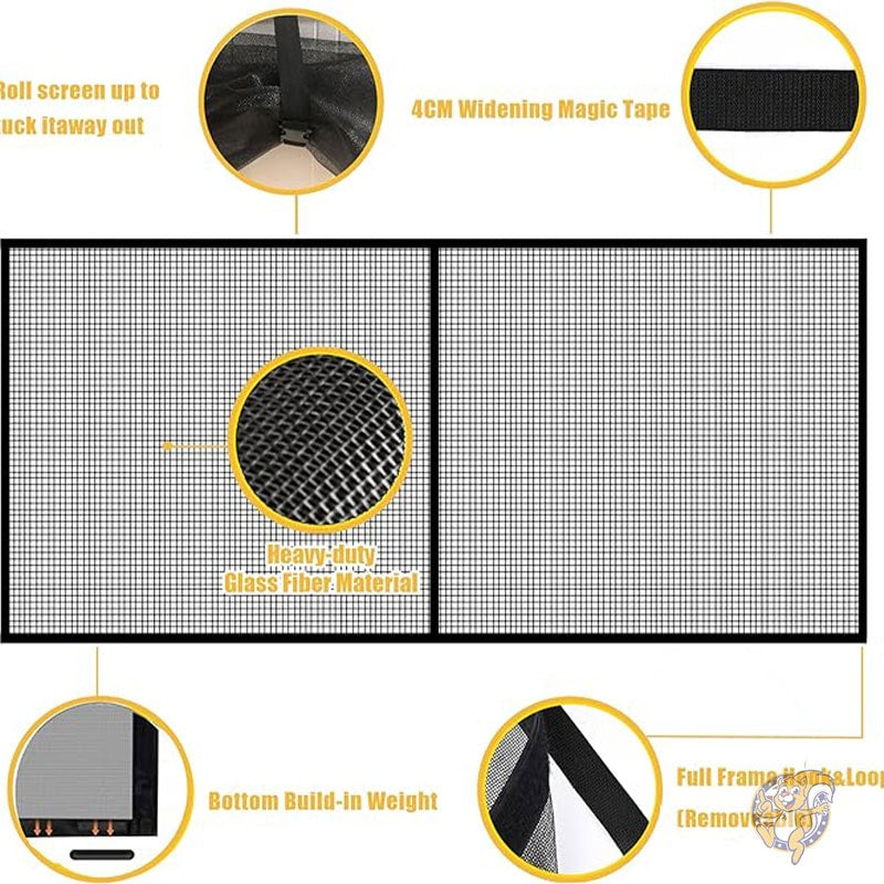 ガレージドアスクリーン 網戸 4.8x2.1m 2台用ガレージドア用 強化ファイバーグラス