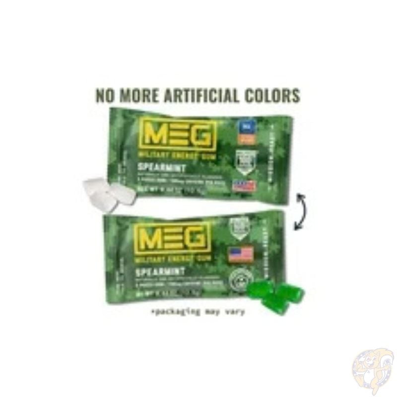 MEG(ミリタリーエナジーガム) スペアミント 1粒あたり100mgカフェイン配合 24パック