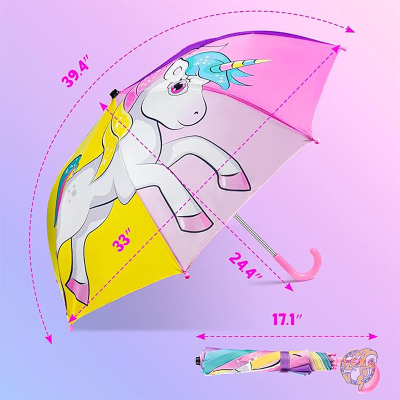子供用 傘 防風 自動開閉 スティック傘 雨具 女の子 男の子用 ユニコーン DF024-A EAONE イオン