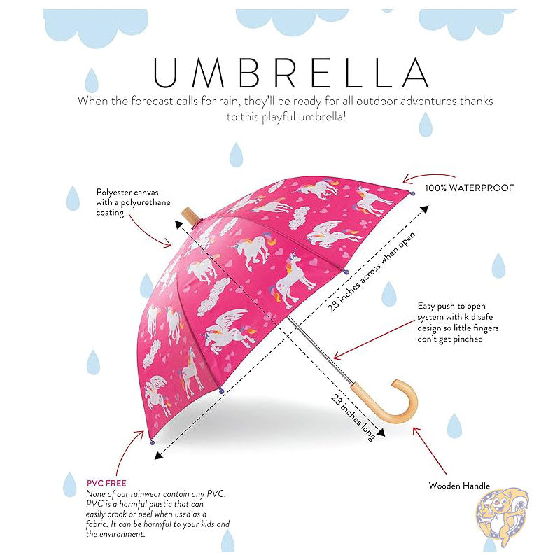 ガールズプリント傘 レインボーユニコーン 雨具 UM0UNCO008 Hatley ハットリー