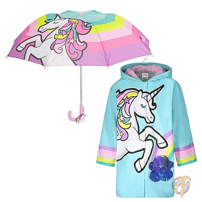 子供用 傘とレインコートセット ユニコーン 幼児用 雨具 3~9 歳 GNXC4622HS1 addie & tate アディ&テイト