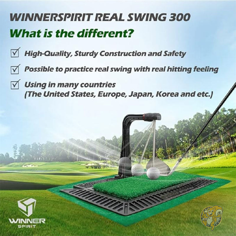 ゴルフスイング&ヒッティングトレーナー リアル スウィング300 ゴルフ練習マット WSI-300_UK WINNER SPIRIT