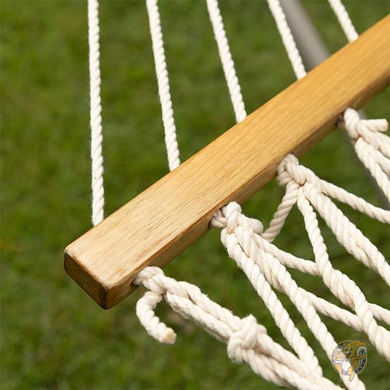 ハンモック 手編みコットン ロープ 4m 延長チェーンとツリー フック付き 2 人用 PC-13 Castaway Hammocks