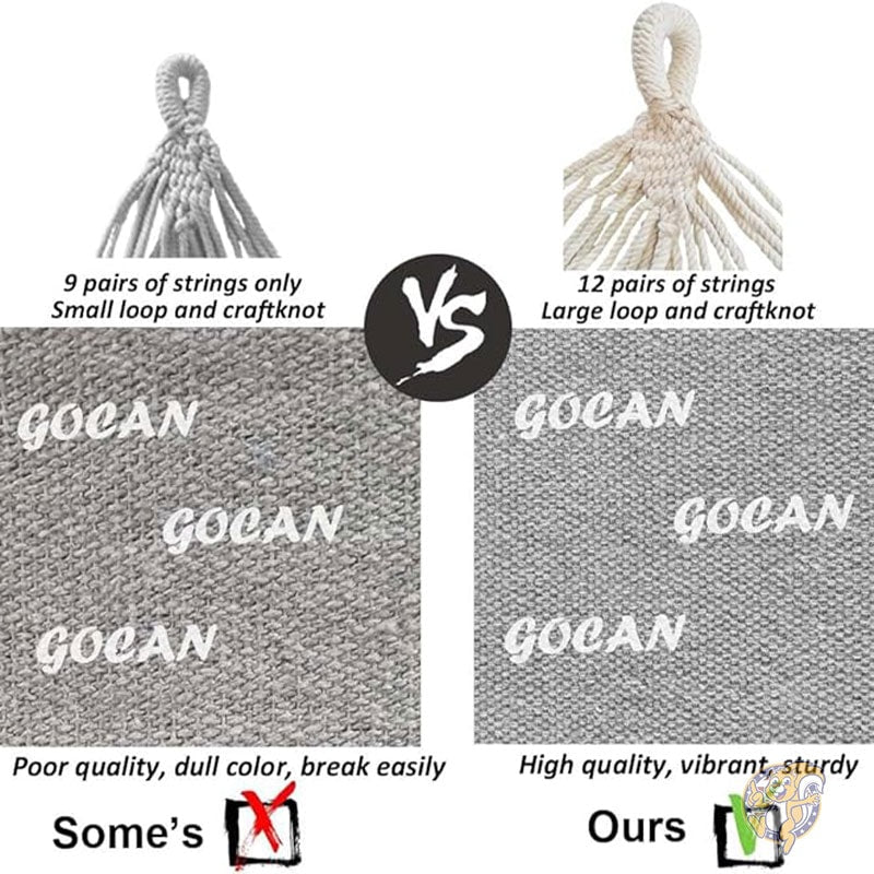ダブルハンモック ブラジリアン 2人用 330X150cm 耐荷重 272kg キャンバスコットン GOCAN ゴカン