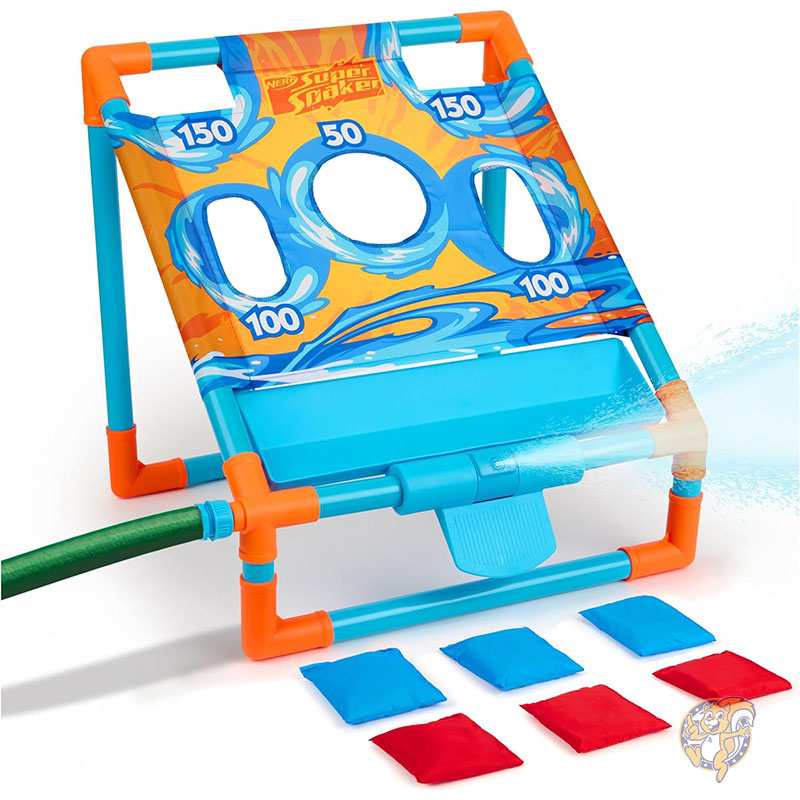 スーパーソーカー トス&スプラッシュ コーンホールセット 子供向けビーンバッグトスゲーム 水遊び遊具 SOAK-7246 NERF
