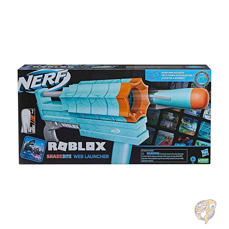 Nerf ナーフ ロブロックス シャークバイト ウェブ ランチャー ロッカー ブラスター コード ロケット 2個付きF6131