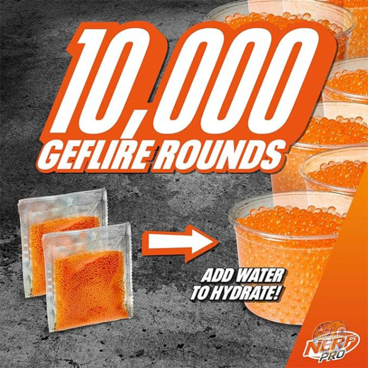 NERF ナーフ プロ ゲルファイア レイドブラスター 5発発射 ゲル弾 10,000 発 800発ホッパー アイウェア付き F7634
