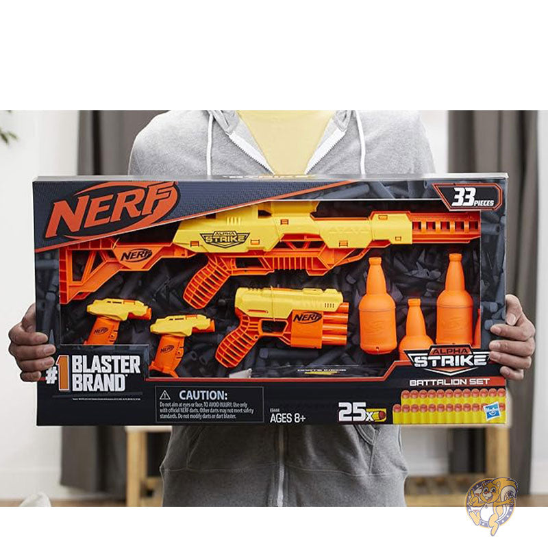 Nerf ナーフ アルファ ストライキ バタリオン セット ブラスター 4 個 ハーフターゲット 4 個 ダーツ 25 本 E8444EU4