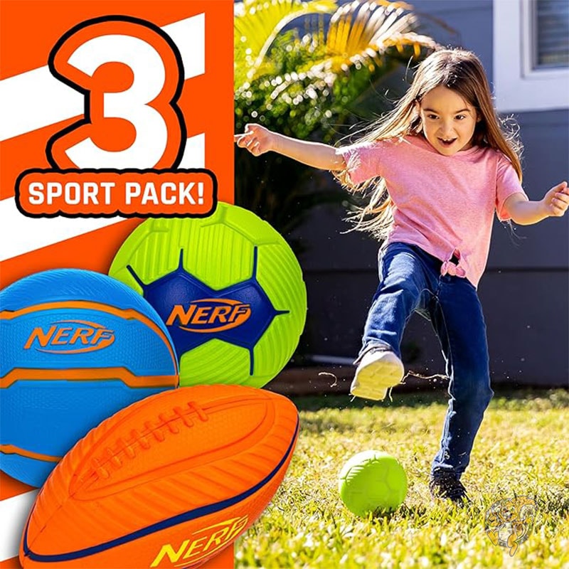 Nerf ナーフ ミニフォーム スポーツ ボール セット フットボール サッカーボール バスケットボール 92081C1