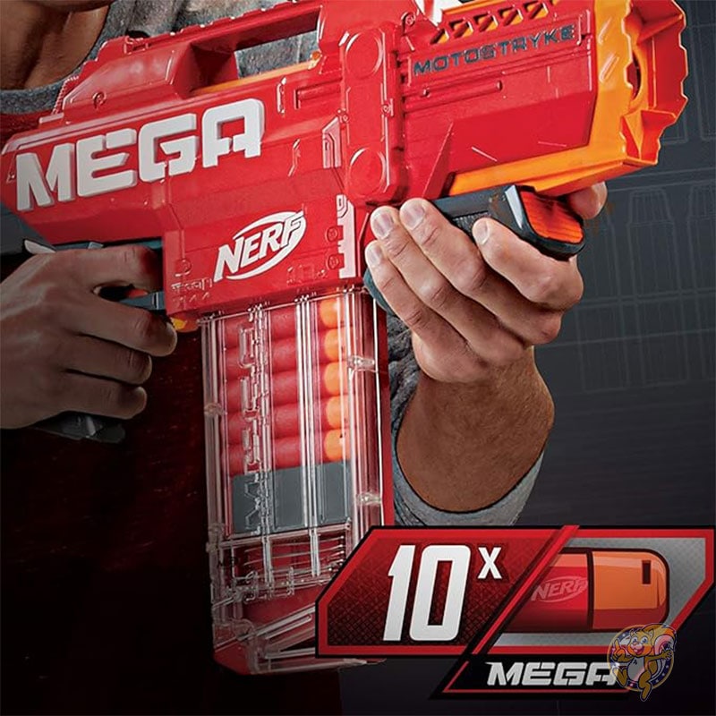 Nerf ナーフ メガ モトストライク 電動 10 ダーツ ブラスター ダーツ 10本 クリップ付き おもちゃ E6473
