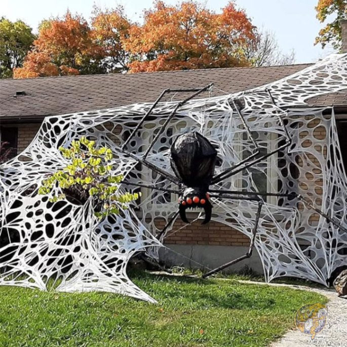 蜘蛛の巣 ハロウィン デコレーション 屋外用 ハロウィーン 伸縮性 137m スパイダー 装飾 Joyseller Joyseller ジョイセラー