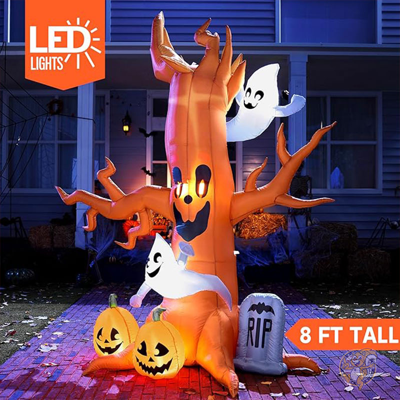 ハロウィン インフレータブル ツリー ゴースト カボチャ 墓石付き LED付きハロウィーン RH-120-2000U4-1,30048 Joiedomi