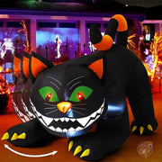 ハロウィン デコレーション インフレータブル 黒猫 屋外装飾 1.8m 大型猫 動く頭 LEDライト内蔵 ハロウィーン 69322 COMIN カミン