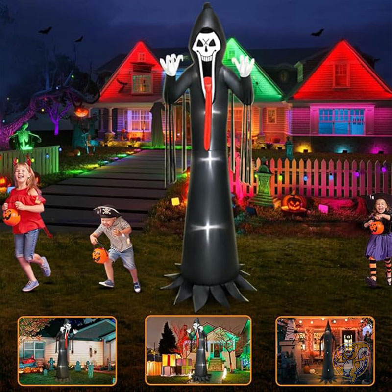 ハロウィン デコレーション ハロウィーン インフレータブル死神 3m LEDライト付き Halloween Grim Reaper KOOY