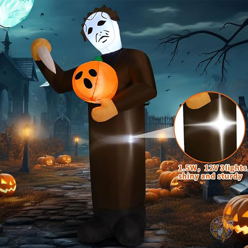 ハロウィン デコレーション ハロウィーン インフレータブル 恐ろしいカボチャキラー 1.8m LEDライト内蔵 69289 COMIN カミン