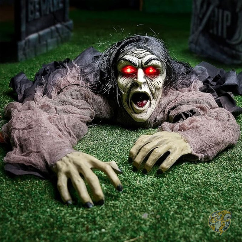 ハロウィン ゾンビデコレーション ハロウィーン アニメグラウンドブレーカー 屋外装飾 緑の顔と光る目が付いた吊り下げゾンビ JOYIN ジョイン
