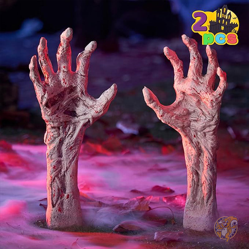 ハロウィン 飾り ゾンビの手 2本セット 本格 アメリカン リアル ゾンビ アーム ガーデンステーク 差込式 墓場 地面 突き出す 演出 ホラー 墓地 オーナメント 置物 庭 花壇 芝生 屋外 装飾 ディスプレイ 本場USA お化け屋敷 イベント パーティー 撮影 小道具 グッズ 海外限定 並行輸入品 JOYIN ジョイン
