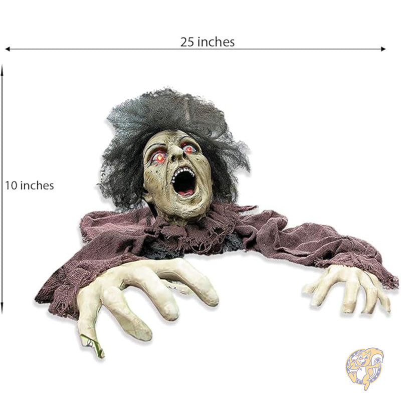 ハロウィンデコレーション ハロウィーン 爪をひっかくゾンビ 25 x 63cm グラウンドブレーカー LEDアイ付き Fun Express ファンエクスプレス