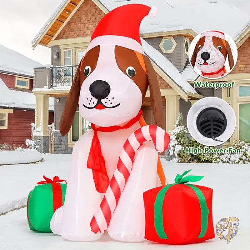 クリスマス インフレータブル ドッグ 1.5m 犬 屋外装飾 ギフトボックス付き LED付き クリスマスデコレーション GOOSH グーシュ