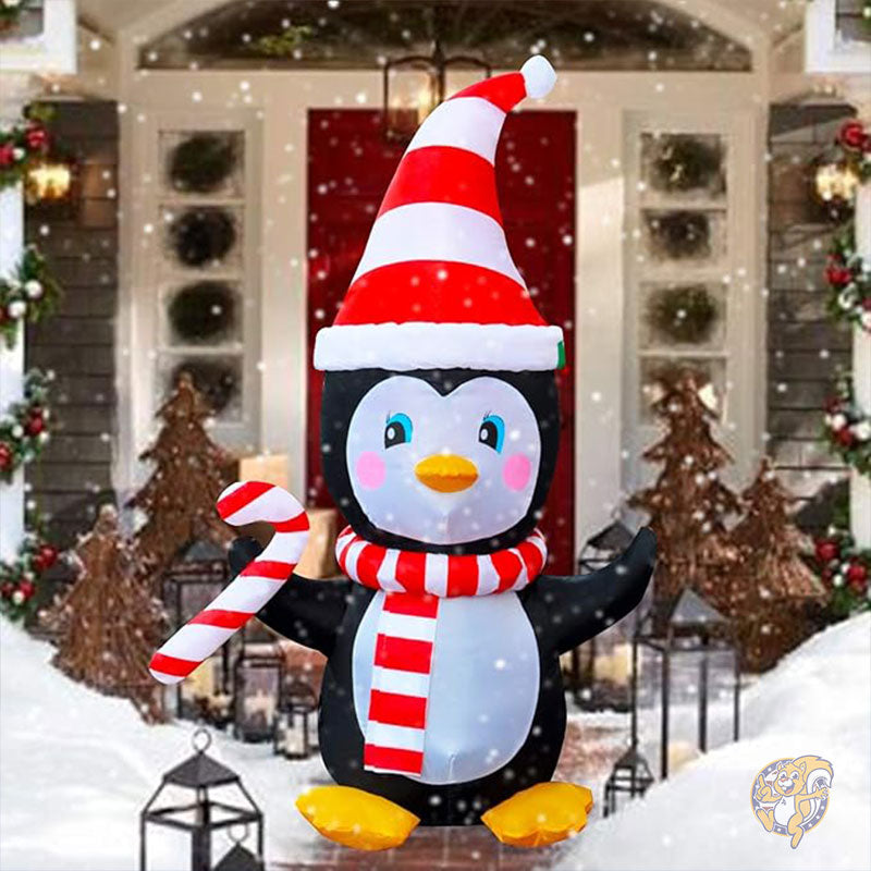 クリスマス デコレーション ペンギン スカーフとキャンディデコレーション付き 1.2m LED付き ライトアップ インフレータブル SEASONBLOW シーズンブロー