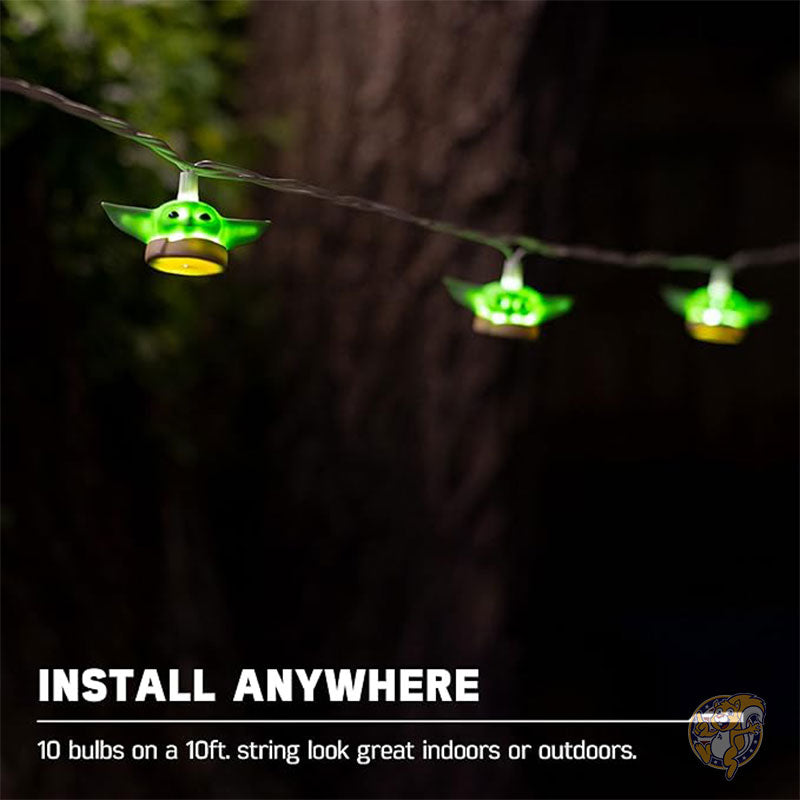 スターウォーズ STAR WARS ベビーヨーダ ストリングライト マンダロリアン ザ・チャイルド グローグー クールホワイト 10 LED ライト クリスマスデコレーション 3m