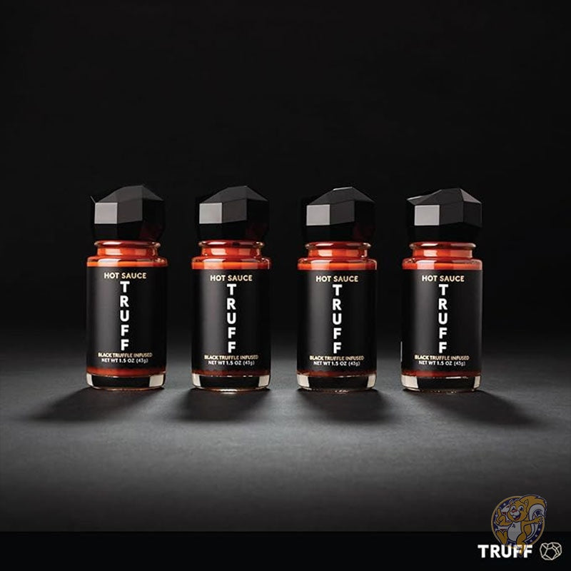 トリュフ TRUFF ホットソース 4個 パック ミニセット 携帯用トラベルボトル 黒トリュフとチリペッパー ユニークな風味体験 (42g 、4 個入り)