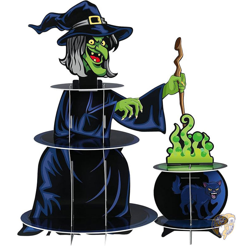ハロウィン カップケーキスタンド デコレーション 3段 ハロウィーン 段ボール カップケーキホルダー 魔女 カップケーキタワー ハロウィン装飾 Nuenen ヌエネン