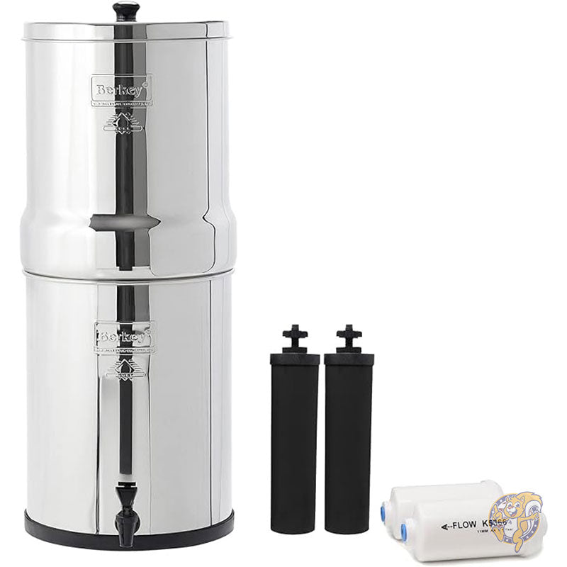 重力給水式 浄水システム12L ブラック バーキー エレメント 2 個セット バーキー PF-2 フッ化物/ヒ素低減エレメント 2 個付き Berkey ロイヤル バーキー