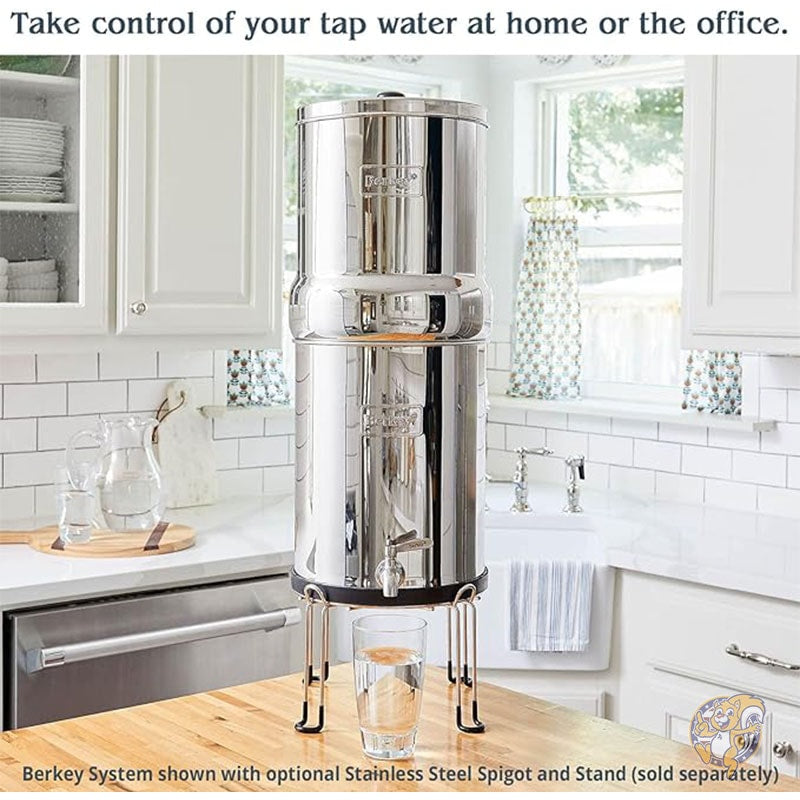 ロイヤルバーキー 浄水システム 重力給水式 ステンレススチール製 カウンタートップ 12L 純正ブラック バーキーエレメンツ BB9-2 フィルター 2 個付き