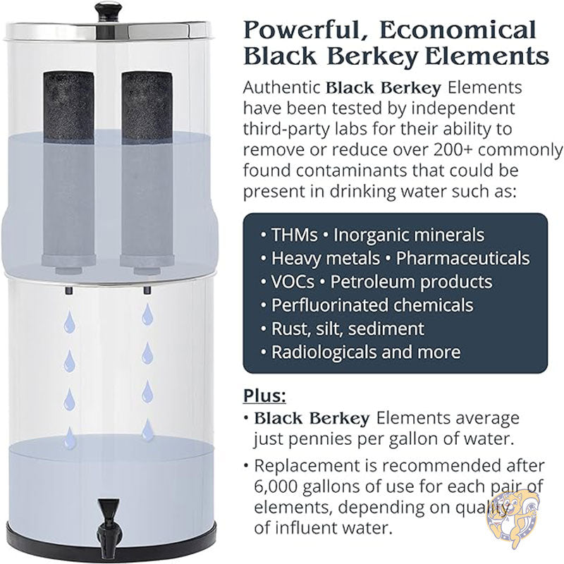 バーキー 純正ブラック Berkey Elements BB9-2 フィルター (バーキー ウォーター システム用) (2 個セット)