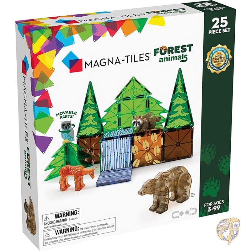 マグナタイル MAGNA-TILES 森の動物 25 ピース マグネット 組み立てセット オリジナル マグネット ビルディングおもちゃ