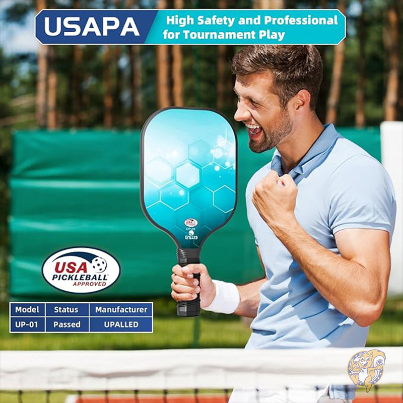ピックルボールパドル2個セット USAPA承認ファイバーグラス 軽量パドル2個 ボール4個 バックパックバッグ1個 アスレチックテープ2個付き スポーツ Upalled ウパルド