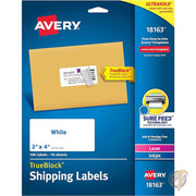 エイブリー Avery 配送先 住所ラベル レーザー/インクジェット プリンター ラベル 100枚、5x10cm 永久接着剤 True Block