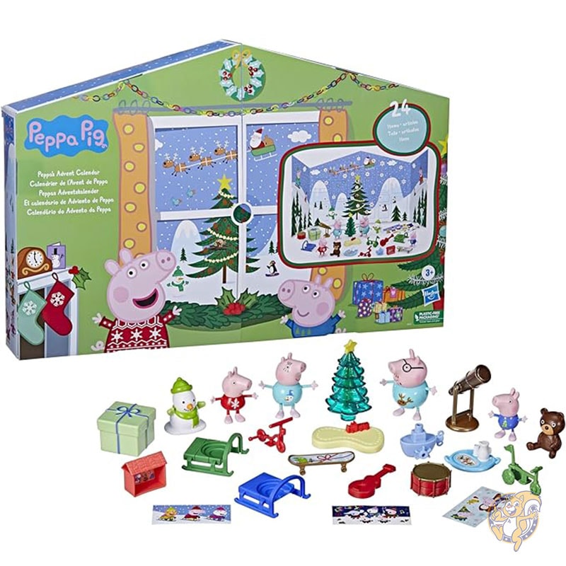 ペッパピッグ Peppa Pig クリスマス ペッパのキッズ アドベントカレンダー サプライズおもちゃ 24 個付き ホリデーファミリーフィギュア 4 体入り 対象年齢 3 歳以上