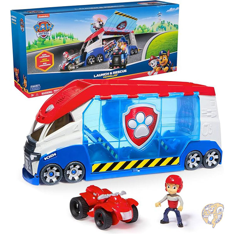 パウ・パトロール 車両ランチャー ライトとサウンド ライダーアクションフィギュア&変形パウ・パトロールカー おもちゃ パウパト