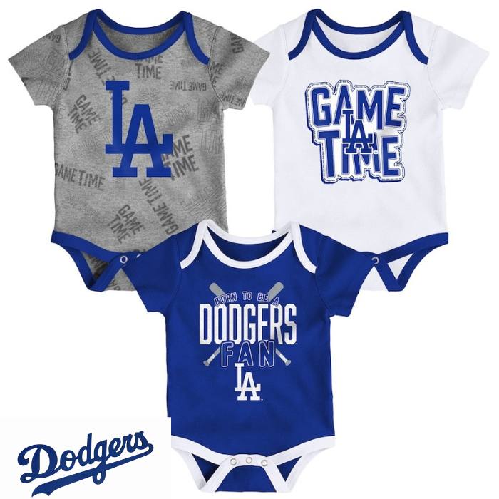 ロサンゼルスドジャース ベビー服 3セット MLB公式 Los Angeles Dodgers 出産祝い 男の子 女の子