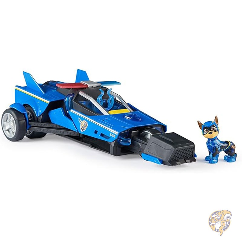 パウパトロール チェイス スーパーフィルム 変形可能なデラックスカー チェイスフィギュア ライト&サウンド付き