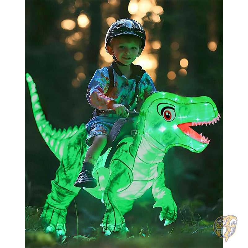 ハロウィン 子供用 大人用 インフレータブルコスチューム ハロウィーン クリスマス パーティー用 LED ライト付き恐竜 T-REX コスチューム bDDeDD
