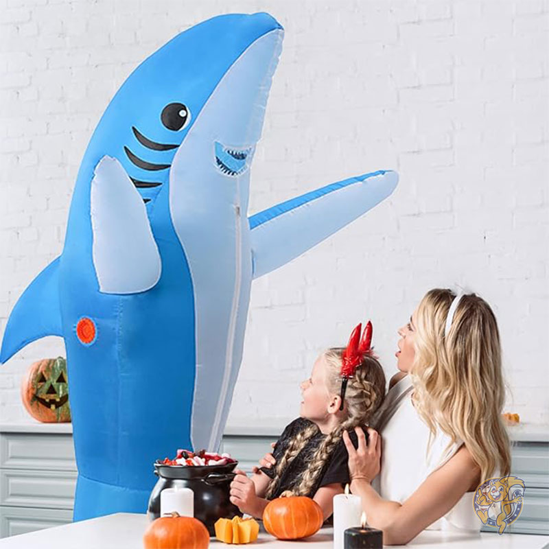 ハロウィン 大人/子供用 インフレータブルサメコスチューム 面白い ハロウィーコ衣装 ファンタジーコスプレ 鮫 KMiKE