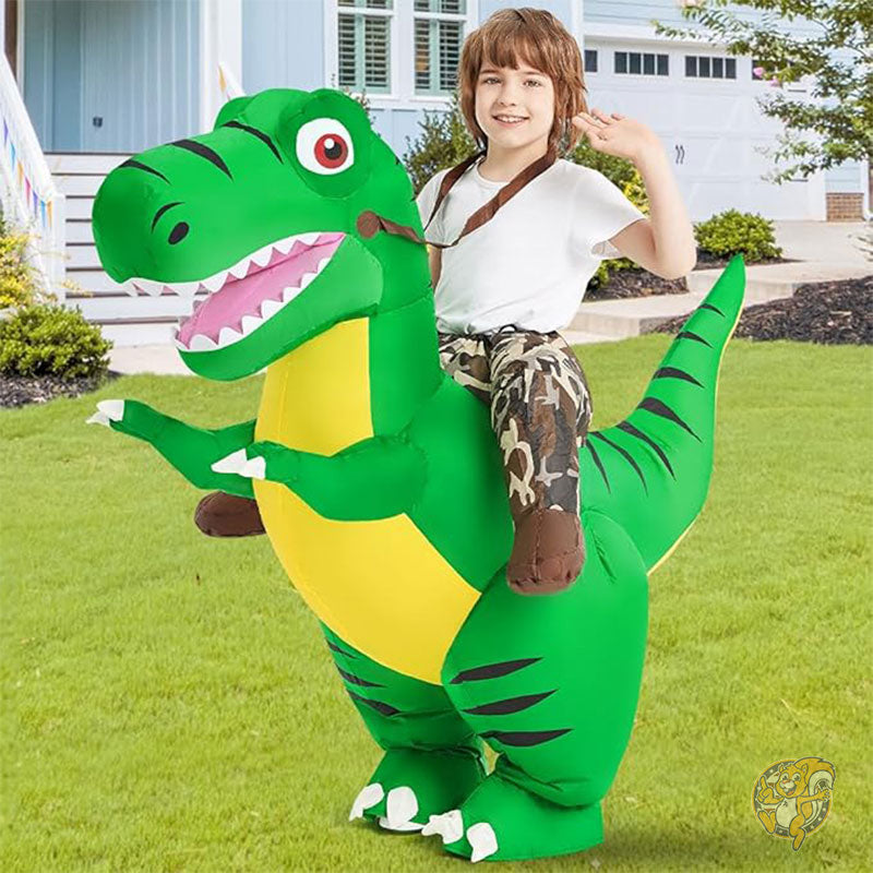 ハロウィン インフレータブル恐竜コスチューム 子供用 ハロウィーン 膨らませるコスチューム 男の子 女の子 面白い Tレックス エアグリーン コスチューム 仮装 パーティー COMIN カミン