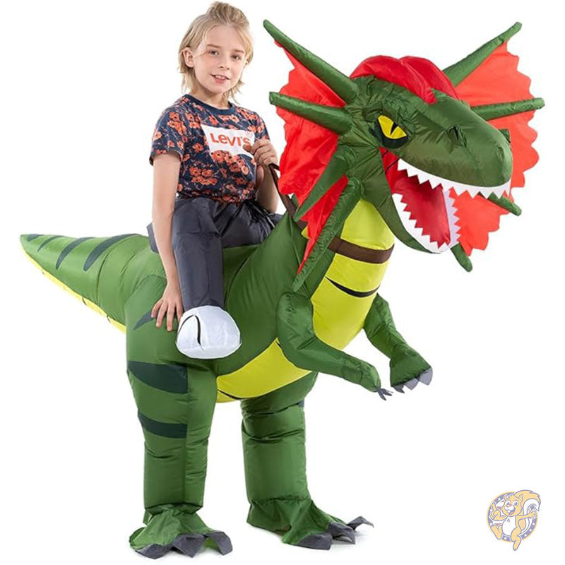ハロウィン 子供用インフレータブルライドオン恐竜コスチューム ディロフォサウルス ダイナソー ハロウィーン 仮装衣装 HSCTEK