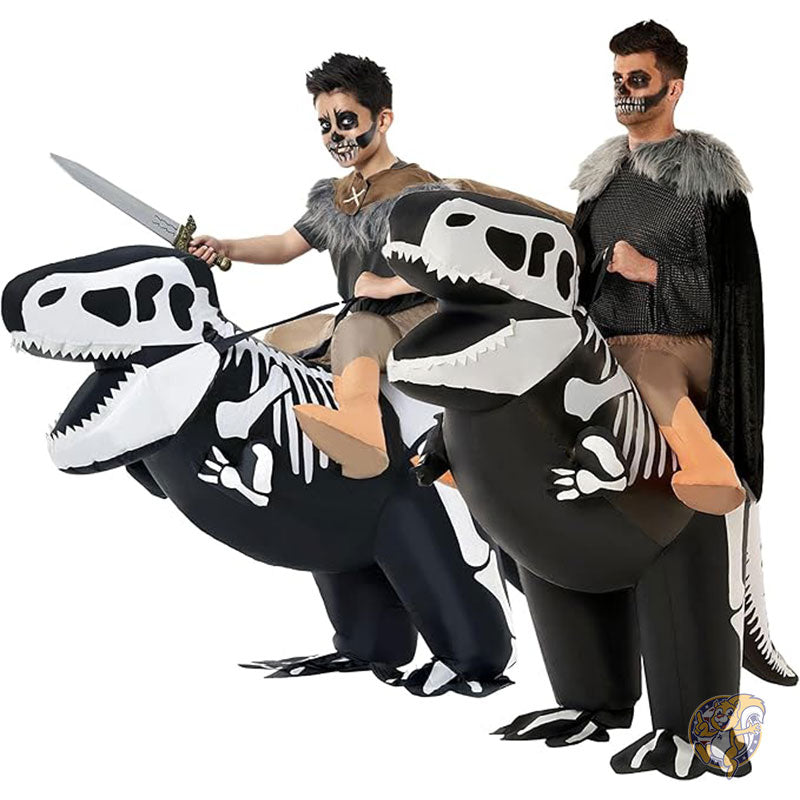 ハロウィン ティラノサウルス インフレータブル スケルトン 恐竜 コスチューム 子供用 T-Rex 膨らませる ハロウィーン インフレータブル 仮装衣装 Morph